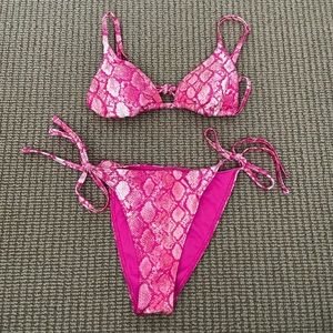 Kendall and Kylie pink snake print swimsuit